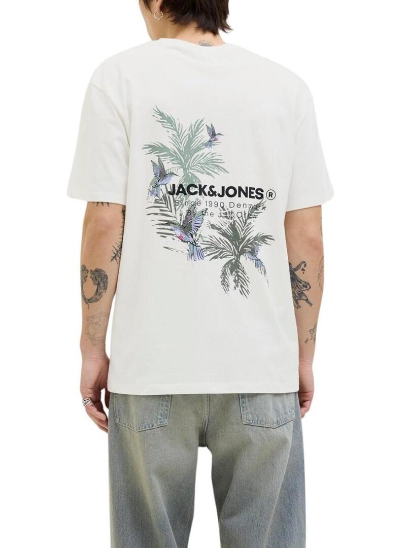 Maglietta Jack and Jones Hawaii beige per uomo