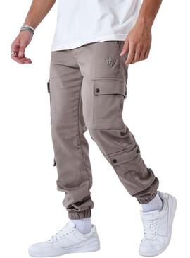 Pantaloni Project X Paris cargo marrone per uomo.