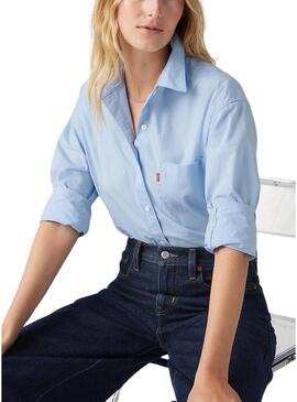 Camicia Levi's Harlie Boyfriend blu per donna