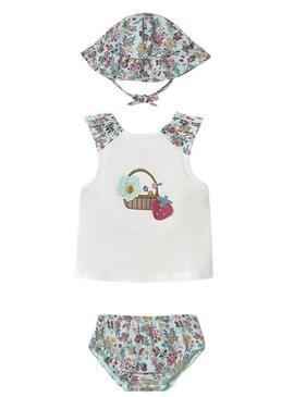 Set Mayoral 3 pezzi bagno fiori per bambini