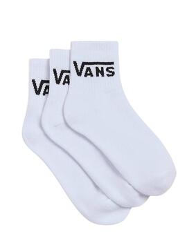 Pacco 3 calze Vans Classic Half bianche bambini