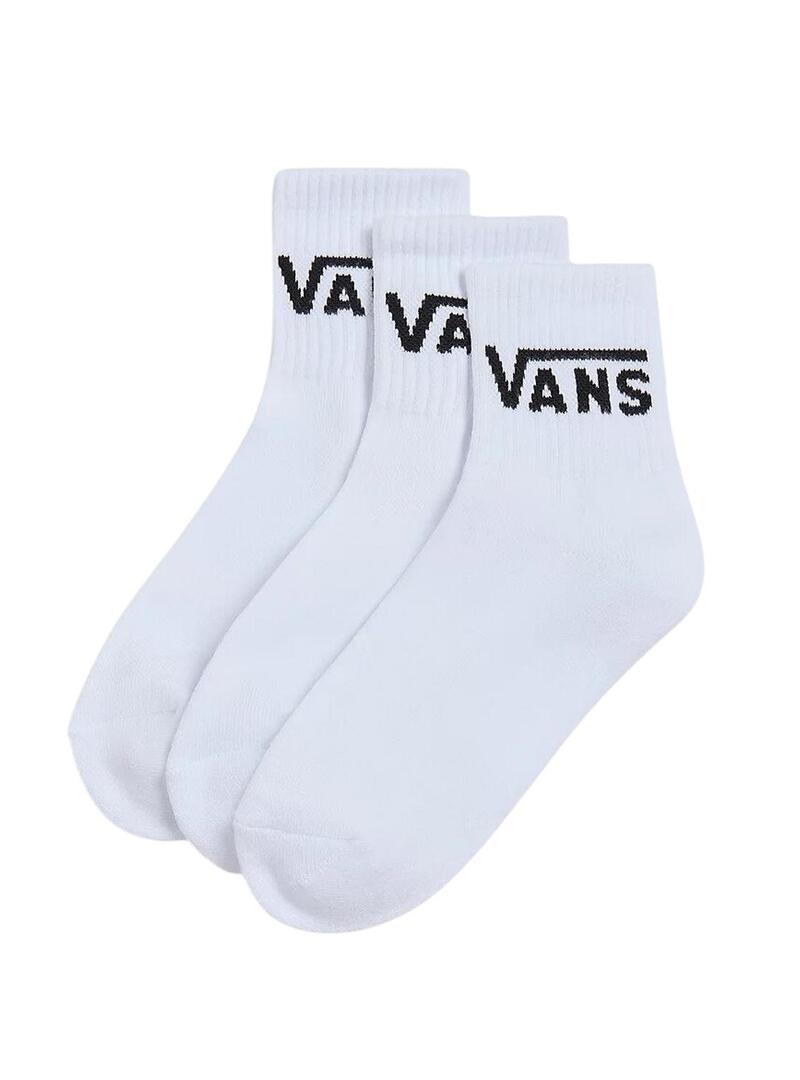 Pacco 3 calze Vans Classic Half bianche bambini