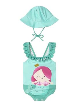 Costume da bagno e cappello Mayoral Sirena per bambini