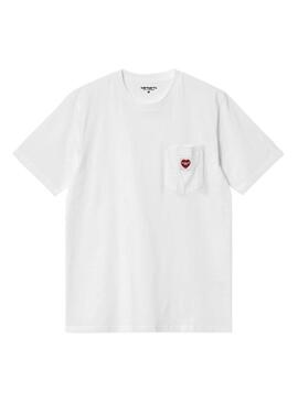 Maglietta Carhartt Pocket Heart bianca per uomo