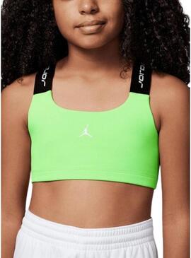 Top Jordan Bra Indy Dri-FIT verde per ragazze