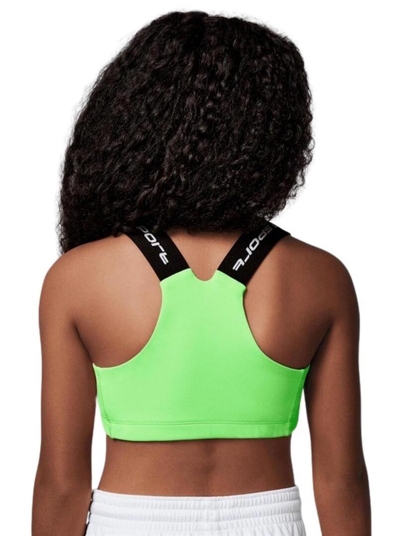 Top Jordan Bra Indy Dri-FIT verde per ragazze