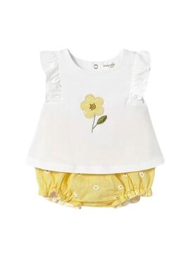 Set Mayoral short Sunny giallo per neonati