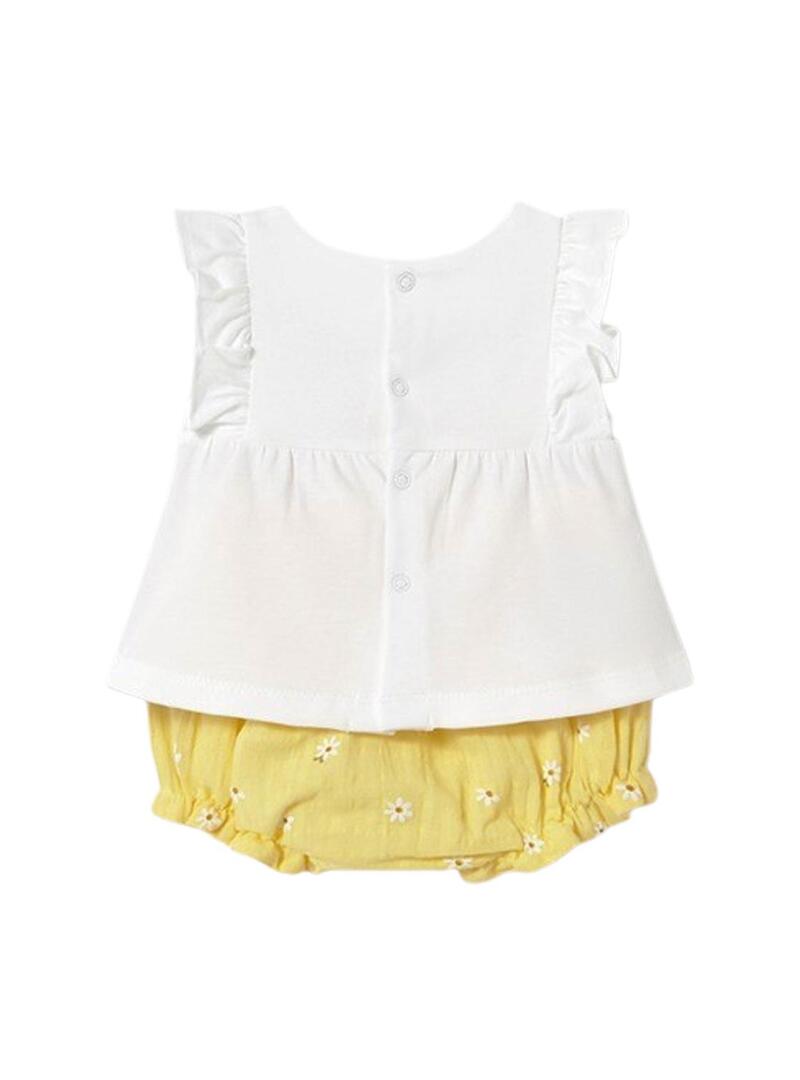 Set Mayoral short Sunny giallo per neonati