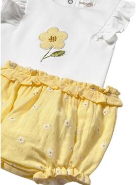 Set Mayoral short Sunny giallo per neonati