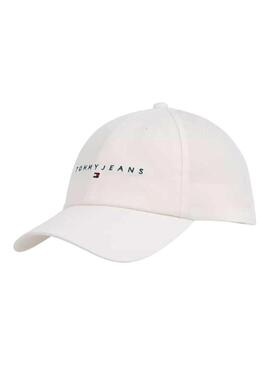 Cappellino Tommy Jeans Linear bianco per uomo e donna