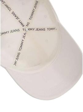 Cappellino Tommy Jeans Linear bianco per uomo e donna