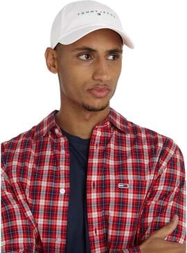 Cappellino Tommy Jeans Linear bianco per uomo e donna