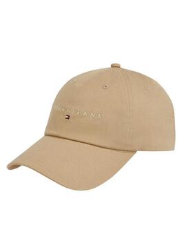 Cappello Tommy Jeans Linear beige per uomo e donna