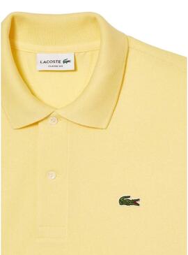 Polo Lacoste in piqué Classic fit giallo per uomo.