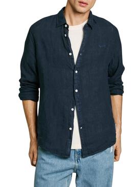 Camicia Pepe Jeans Arnau blu scuro per uomo