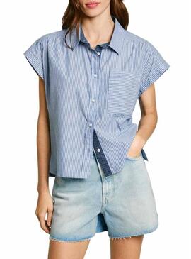 Camicia Pepe Jeans Dixit blu per donna