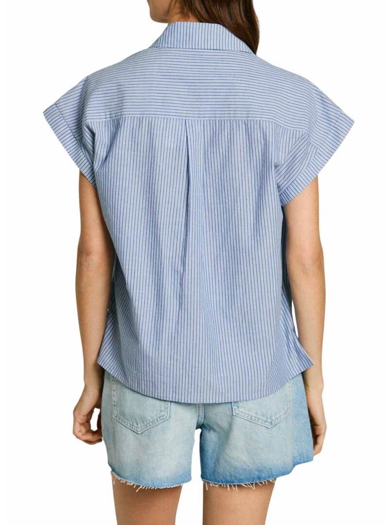 Camicia Pepe Jeans Dixit blu per donna