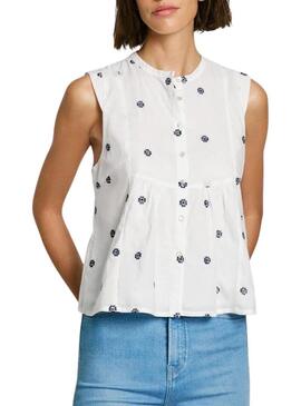 Blusa Pepe Jeans Elvire bianca per donna