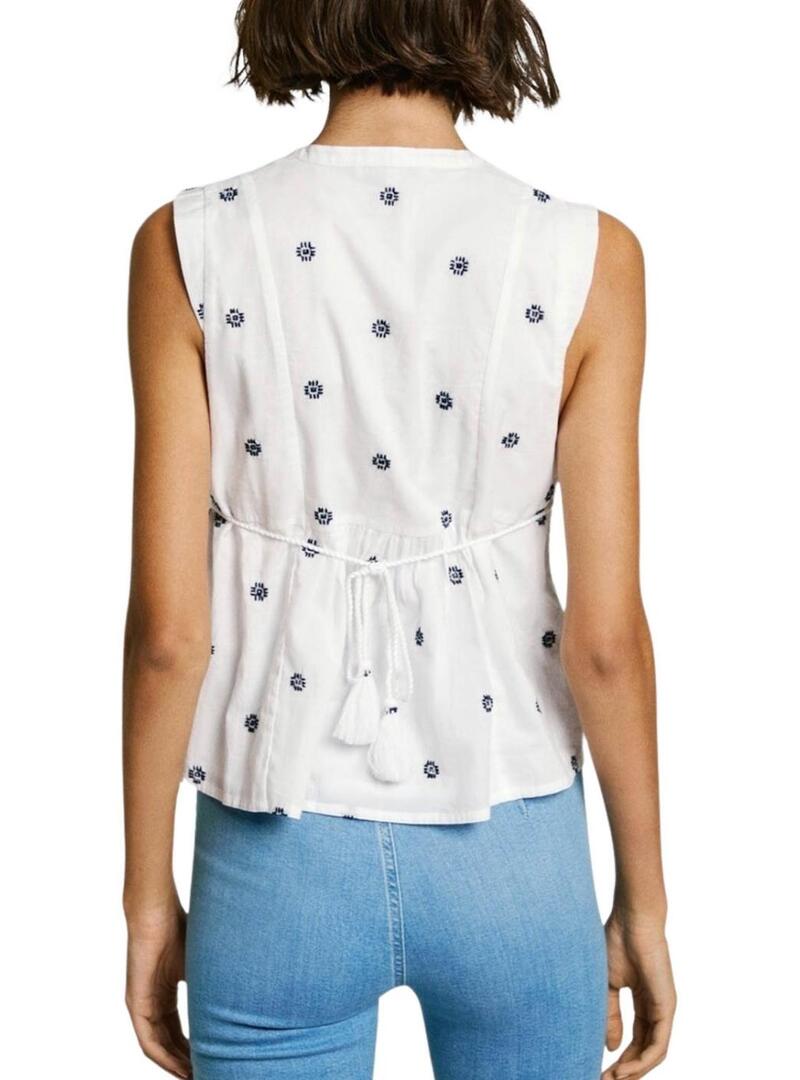 Blusa Pepe Jeans Elvire bianca per donna