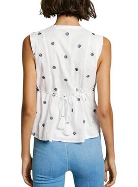 Blusa Pepe Jeans Elvire bianca per donna