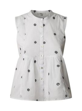 Blusa Pepe Jeans Elvire bianca per donna