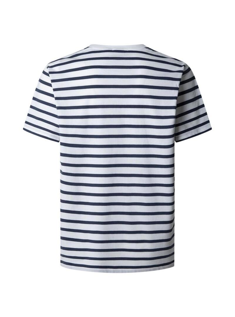 Maglietta a righe Pepe Jeans Striped Eggo blu per uomo