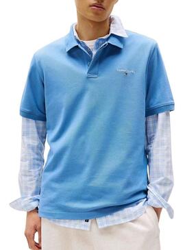 Polo Tommy Jeans Basic blu per uomo