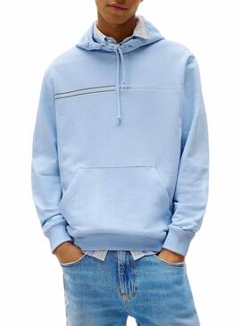 Felpa Tommy Jeans Entry blu per uomo