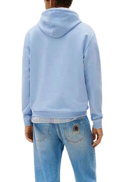 Felpa Tommy Jeans Entry blu per uomo