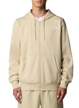 Felpa con zip integrale Simple Dome beige The North Face per uomo