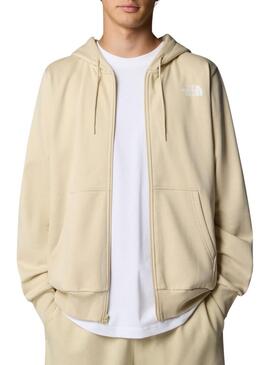 Felpa con zip integrale Simple Dome beige The North Face per uomo