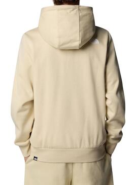 Felpa con zip integrale Simple Dome beige The North Face per uomo