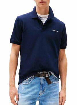 Maglia Tommy Jeans Linear navy per uomo