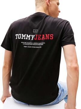 Maglietta Tommy Jeans DNA nera per uomo