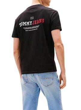 Maglietta Tommy Jeans DNA nera per uomo