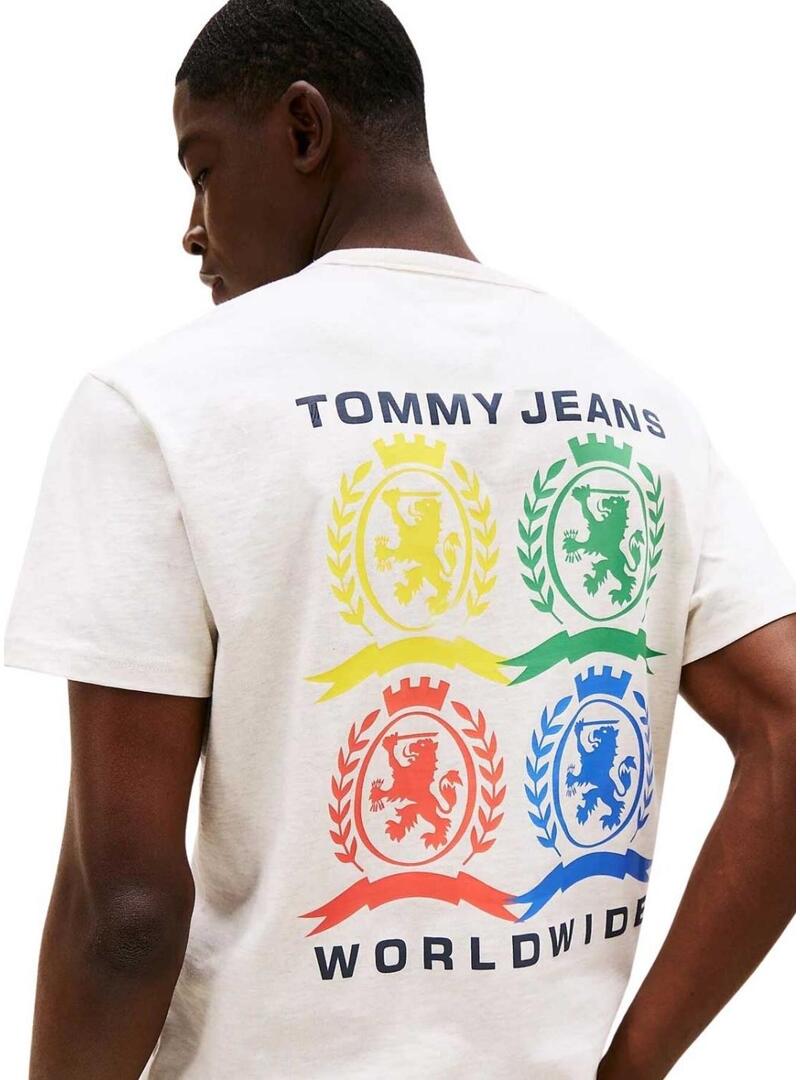 Maglietta Tommy Jeans Worldwide bianca per uomo