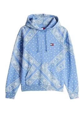 Felpa Tommy Jeans Paisley blu per uomo