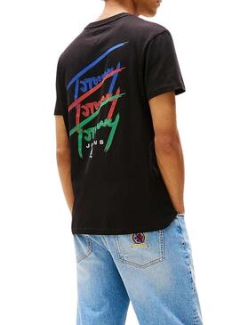 Maglietta Tommy Jeans Twisted nera per uomo