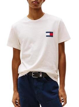 Maglietta Tommy Jeans Essential Flag beige per uomo