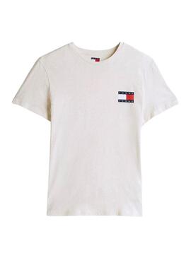 Maglietta Tommy Jeans Essential Flag beige per uomo