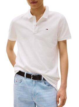 Polo Tommy Jeans Slim bianco per uomo