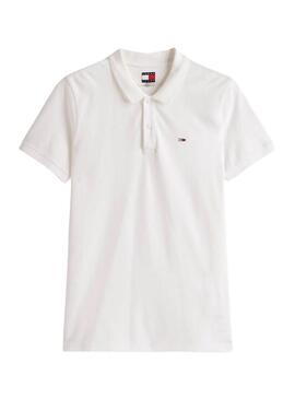 Polo Tommy Jeans Slim bianco per uomo