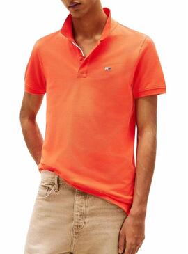 Polo Tommy Jeans Slim arancione per uomo