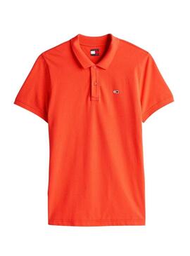 Polo Tommy Jeans Slim arancione per uomo