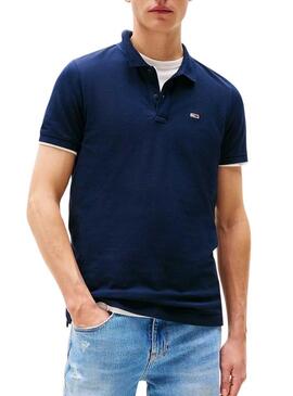 Polo Tommy Jeans Slim blu scuro per uomo