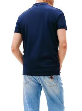 Polo Tommy Jeans Slim blu scuro per uomo