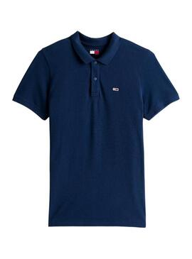 Polo Tommy Jeans Slim blu scuro per uomo