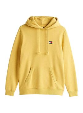 Felpa Tommy Jeans Badge Hoodie gialla per uomo