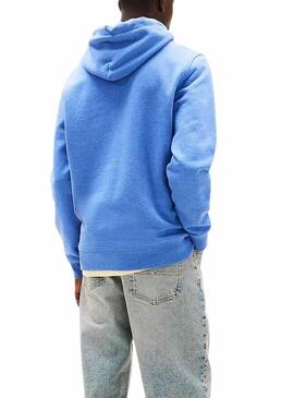 Felpa Tommy Jeans Badge Hoodie blu per uomo