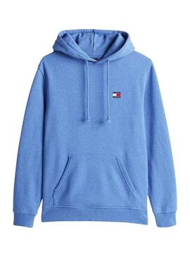 Felpa Tommy Jeans Badge Hoodie blu per uomo